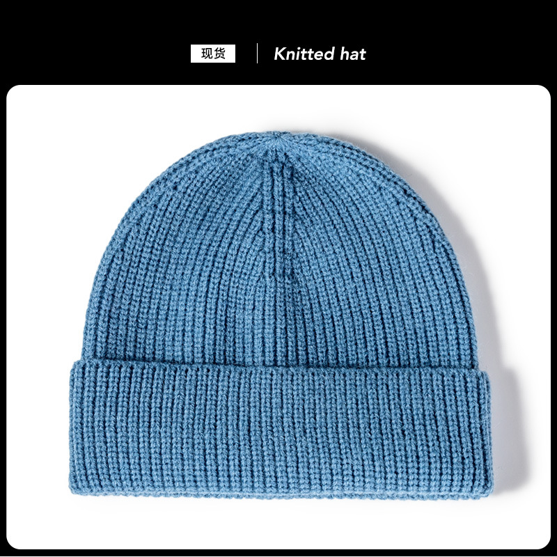 韩版百搭毛线帽女ins风仿兔毛柔软针织帽跨境光板订logo厂家定制