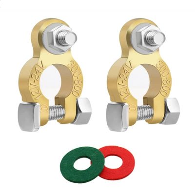 Auto parts battery terminal brass Power supply, ignition system accessories - 1-pair-of-terminals-with-a-pair-of-wool-pads121g