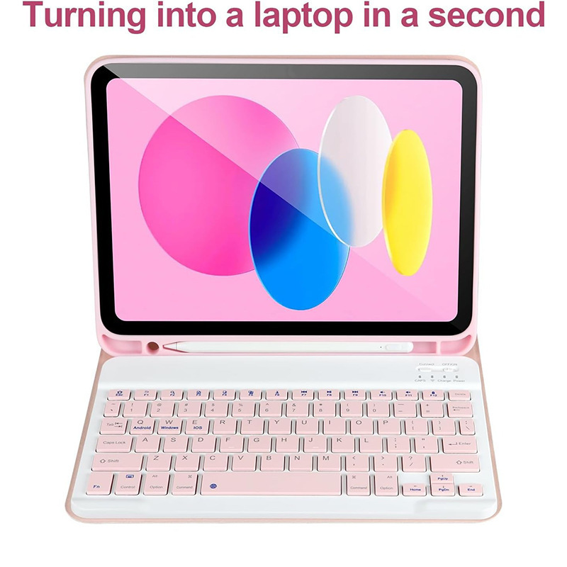 iPad10世代タブレット保護ケースに最適 10.9inch 取り外し可能な Bluetooth キーボード磁気ペンスロットレザーケース第 11 世代|undefined