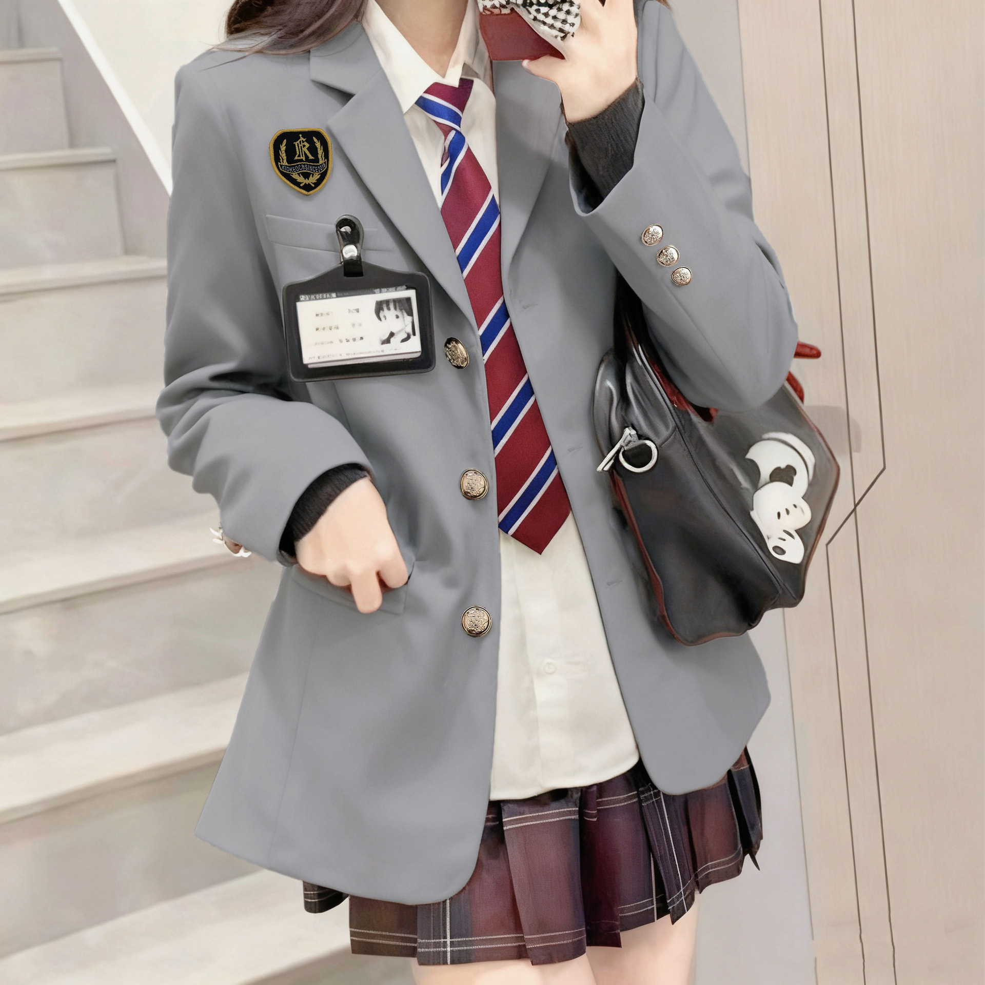 Blazer for Women 2026 Spring and Autumn New Japanese Style School Uniform Burgundy Cos Small Suit Jacket for Women