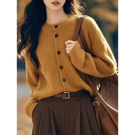 独特超好看深秋初冬穿搭大码针织毛衣外套女2025新款时尚百搭外套