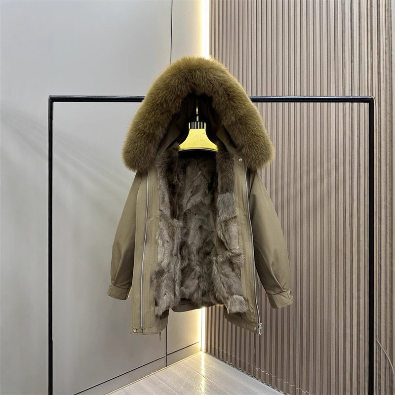 Fox Fur Detachable Liner Mid-length Fur Pike Women's 2024 New Haining Fur Coat Slim-fit Winter