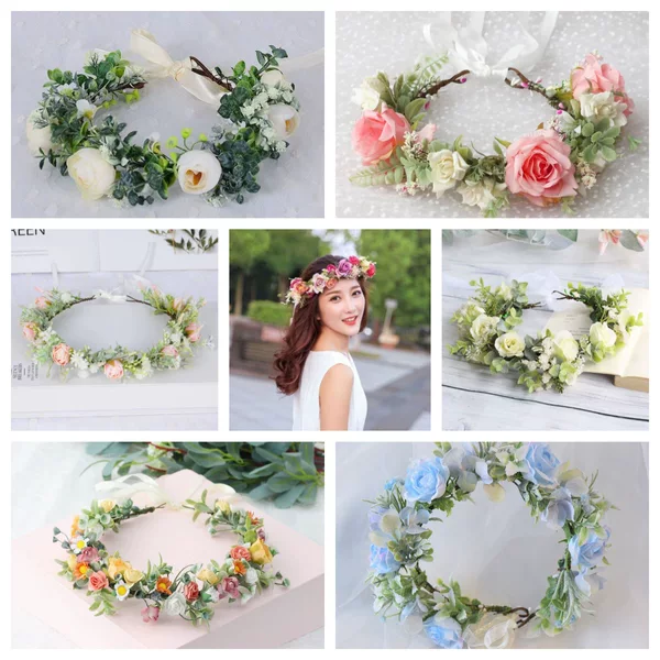 Cross-border Europe and the United States artificial wreath silk flower mori female bride super fairy children's travel dance wreath headdress wholesale