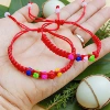 Five-flower ball pulled flat knot red rope [1 piece]