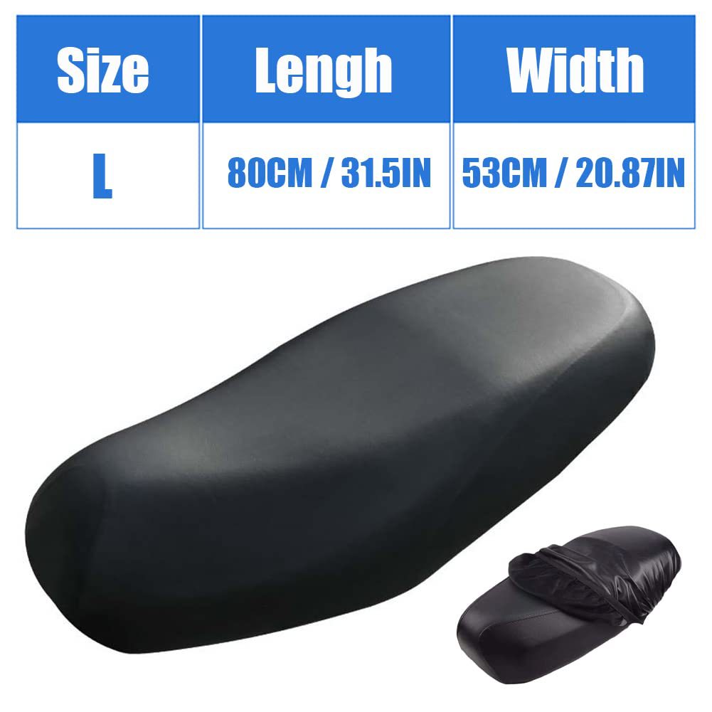 Waterproof and Sun-Proof Universal Motorcycle Seat Cover Pu Leather L Size Waterproof and Breathable