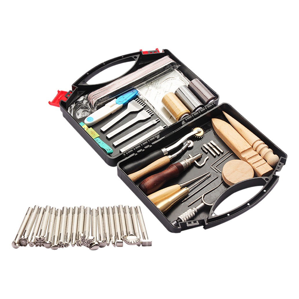 Juego de clips de madera ajustables de cuero, herramientas de bricolaje de cuero hechas a mano, juego de herramientas de costura de clips de madera cosidos a mano