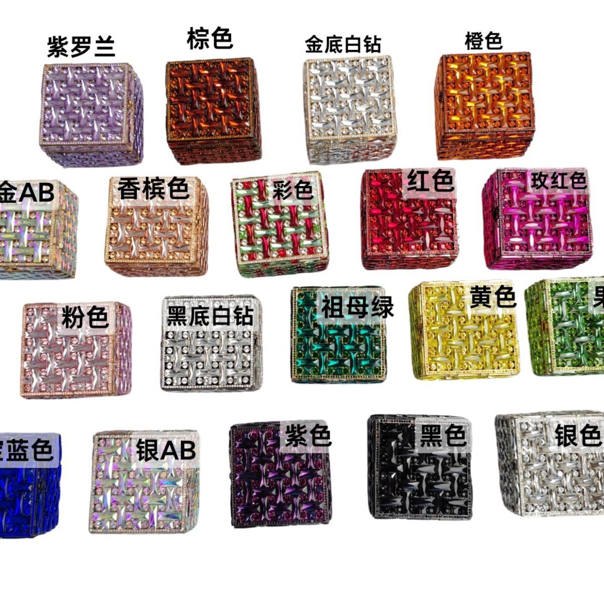 * Crystal Clutch nueva caja cuadrada con diamantes bolsa de banquete bolsa de mano bolsa de mujer caja de almacenamiento de joyas
