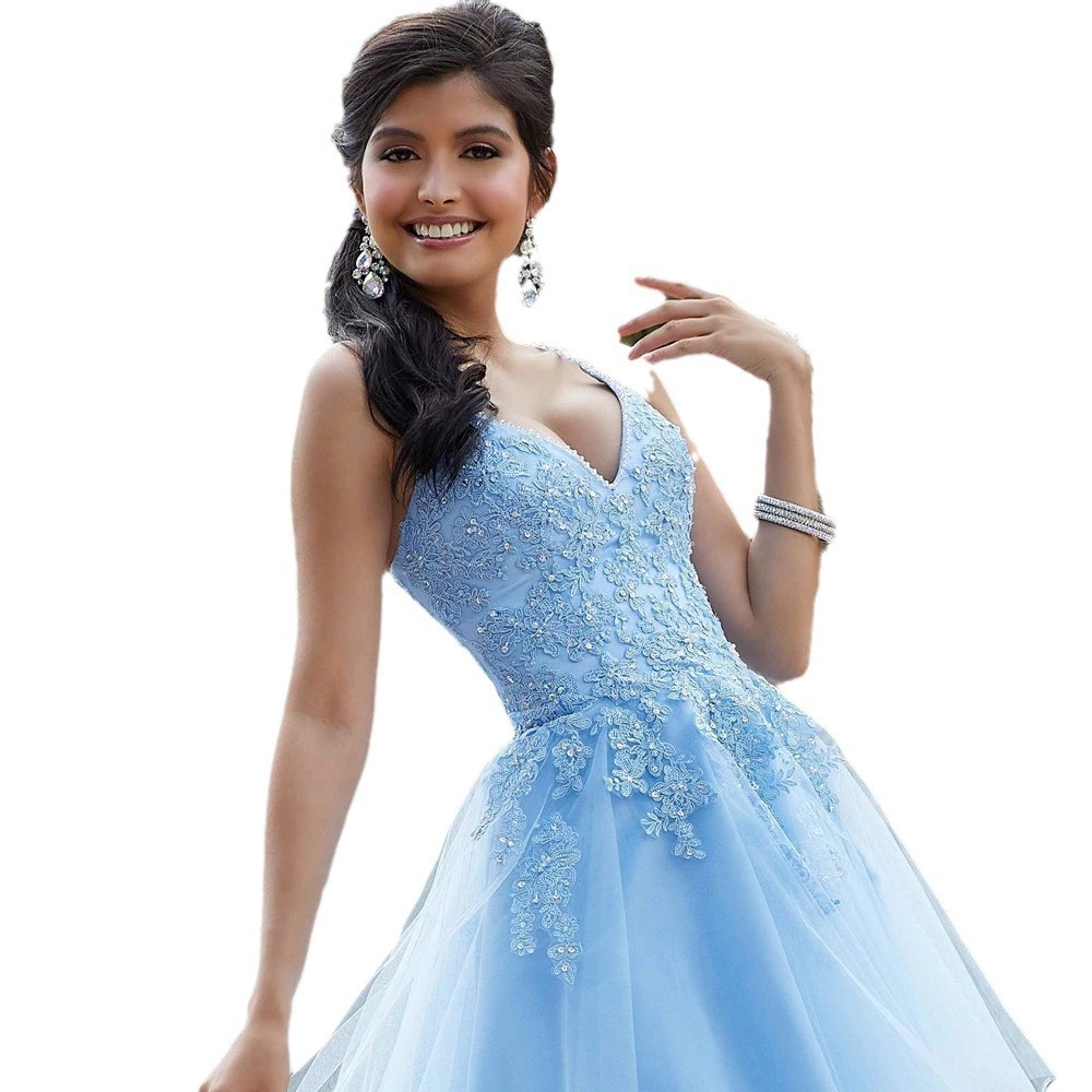 2025 caída de otoño vestido de noche de encaje corto Aliexpress Amazon vestido de fiesta de cumpleaños pequeño