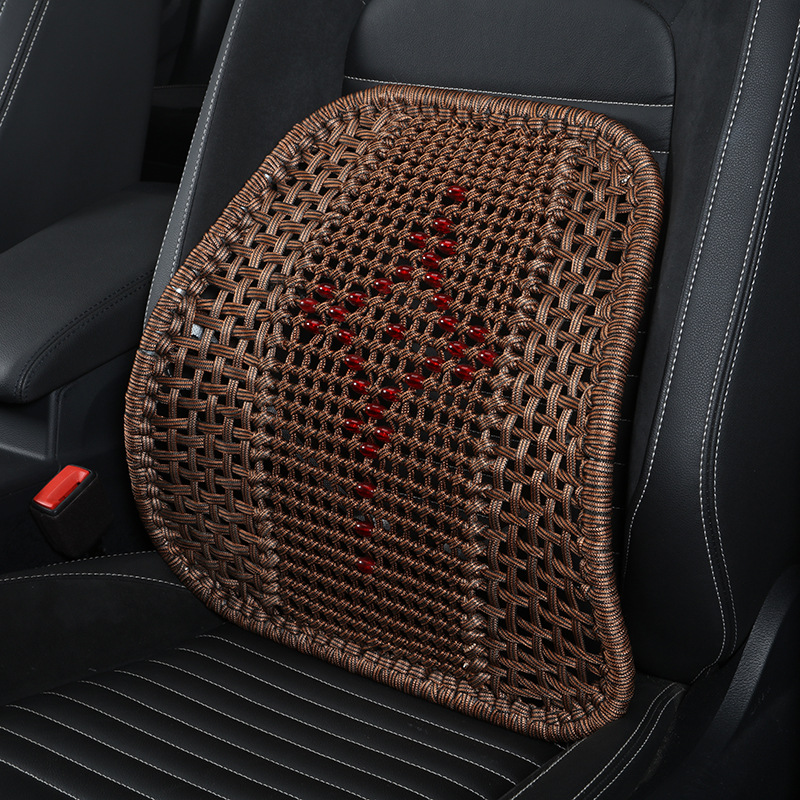 Car waist support summer hand-woven ice silk waist support car backrest waist pillow office chair waist protection sedentary waist cushion pillow