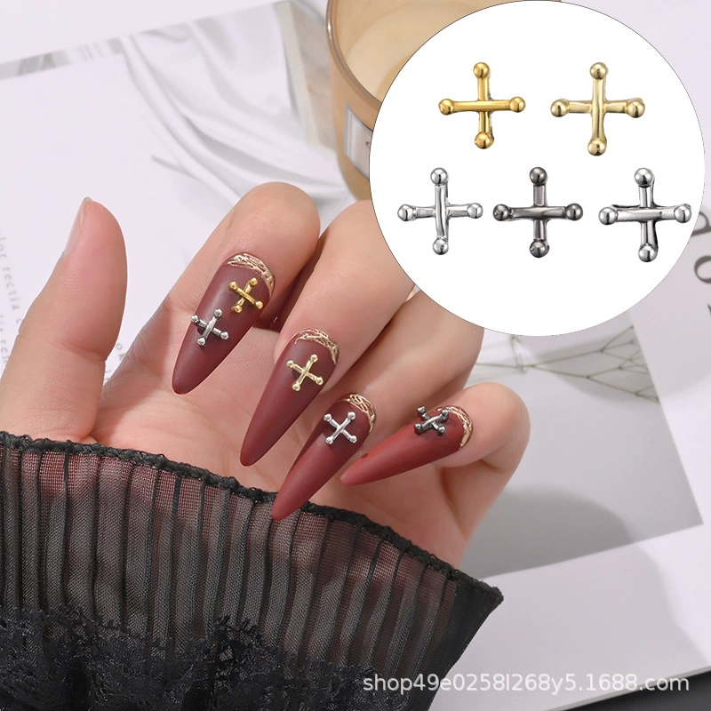 Новый стиль трансграничный маникюр крест вилка панк ветер XO металлический маникюр ювелирные изделия для ногтей носить ювелирные изделия оптом