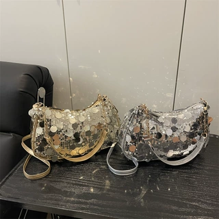 小众时髦腋下包包女士2025新款夏天时尚亮片单肩斜挎包洋气时装包