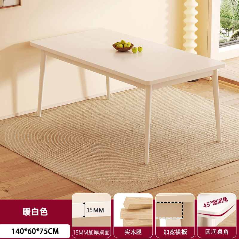 Mesa de comedor blanca de viento de crema pequeña casa de alquiler de mesa de comedor rectangular mesa de comedor comercial