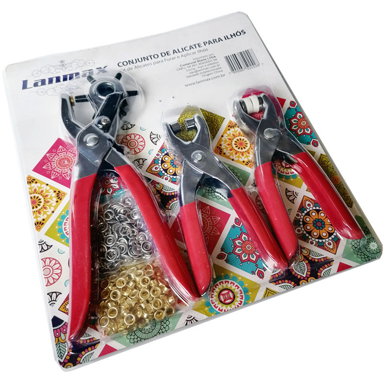 跨境供应吸卡装安装工具三件套 打孔钳+气眼安装钳+五爪扣安装钳