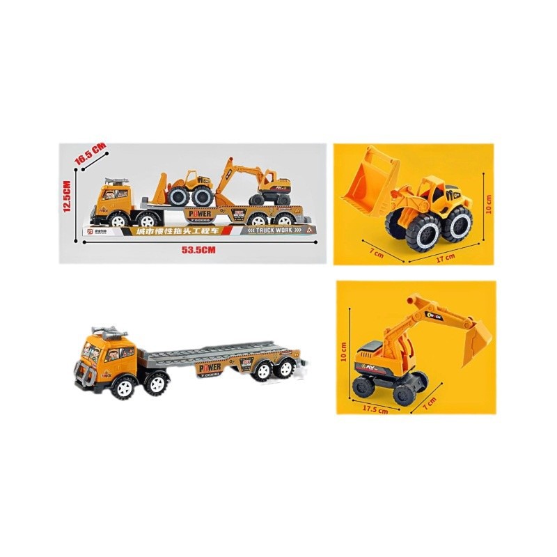 Children's Huili Engineering Vehicle Toy Simulation Excavator Fire Truck Boy suit Training Institution Enrollment Gift Box