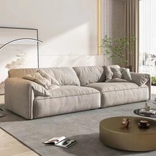 意式極簡布藝沙發簡約小戶型客廳家具網紅科技布直排大象耳朵沙發