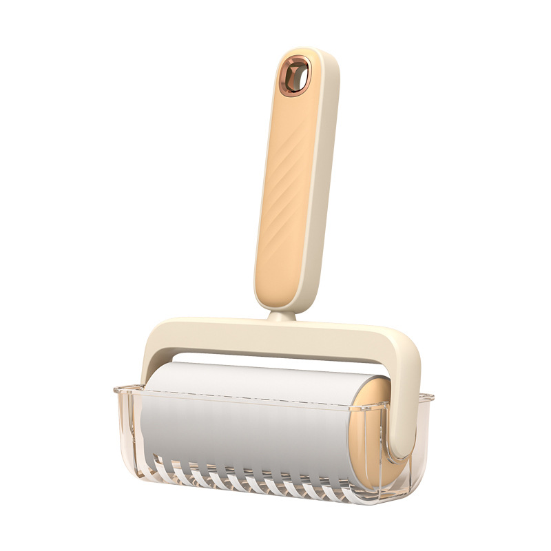 Dispositivo de pelo pegajoso Papel de polvo pegajoso rasgable Tubo de rodillo de pelo pegajoso de 10cm, cepillo de pelo, herramienta de eliminación de pelo de ropa, adhesivo fuerte, desgarro oblicuo