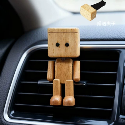 Car ornaments Air Outlet Aromatherapy Car Fragrance - beech-wood-car-robot-aromatherapy-version