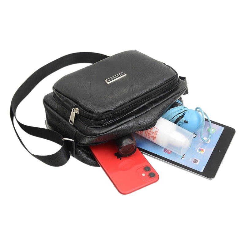 PU leather men's business shoulder diagonal backpack fashion tide multi-functional Korean backpack foreign trade manufacturers wholesale