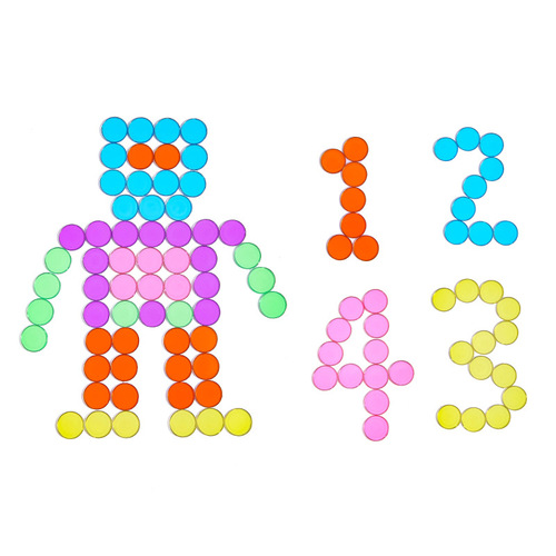 Cross-border transparent disc magnetic rod teaching aids children's early education mathematics treasure box enlightenment addition and subtraction logic rainbow teaching aids