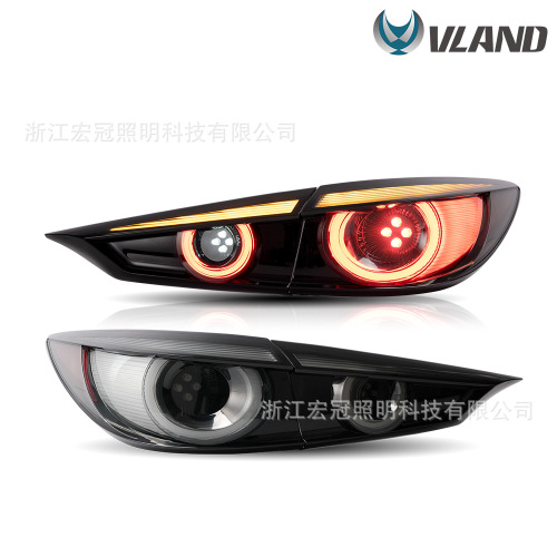 For 2014-2019 Mazda3 Tail Light Assembly Modified Accent Led Flowing Welcome Tail Lights