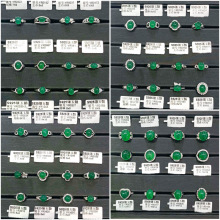 2021新款天然碧玉戒指S925银饰品女 玉石玉髓配件女戒指厂家批发