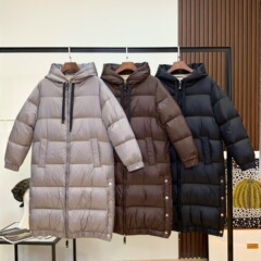 max家高品质2025新款长款连帽羽绒服女加厚长袖外贸批发面包服