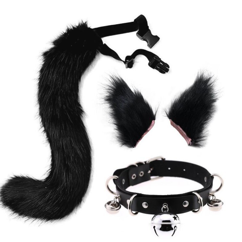 Cola sexy SP para fiesta de Halloween, orejas de cola para juegos de rol, collar con cascabel personalizado, accesorios de entrenamiento SM image 1