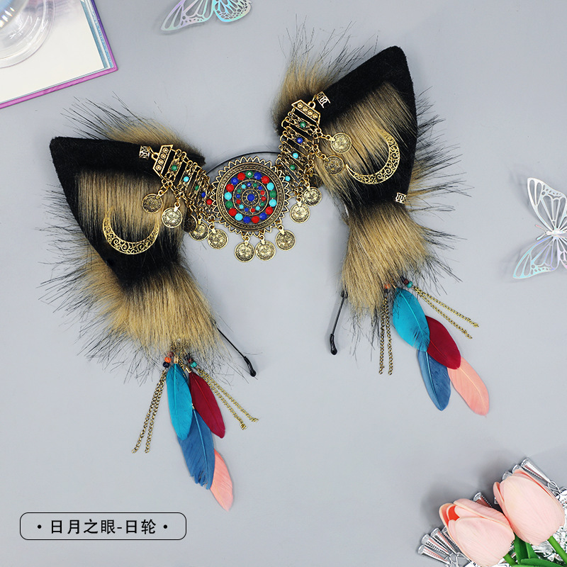 Hecho a mano de peluche lindo bestia oído Cosplay comic show punk diadema chica caliente tocado estilo europeo y americano accesorios para el cabello