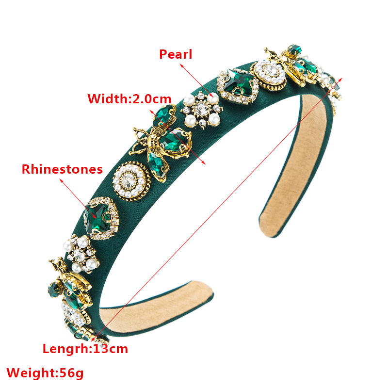 Fashion New Bee Rhinestone-encrusted Pearl Hair Accessories Headband Ornament display picture 1