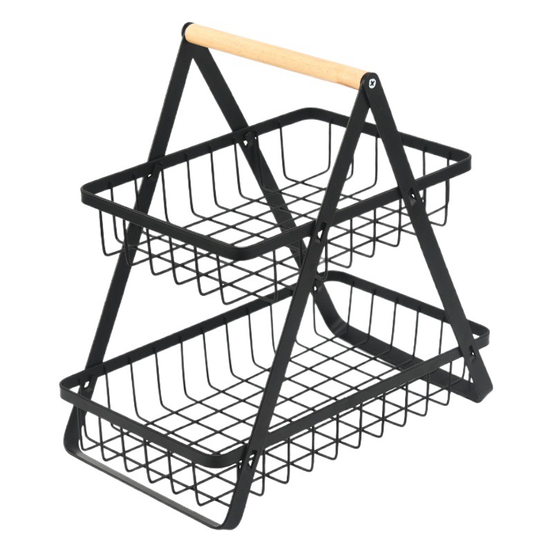 Nórdico hierro desmontable plegable hogar cesta de frutas cocina sala de estar de almacenamiento de escritorio rack merienda cesta portátil cesta de verduras