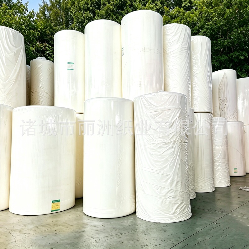 Large Roll of Base Paper with a Strong Fiber Mix of Long and Short Fibers, a Universal Raw Material for Tissue Paper, Toilet Paper, Kitchen Paper, and Hand Towels Large Roll of Base Paper with a Strong Fiber Mix of Long and Short Fibers, a Universal Raw Material for Tissue Paper, Toilet Paper, Kitchen Paper, and Hand Towels