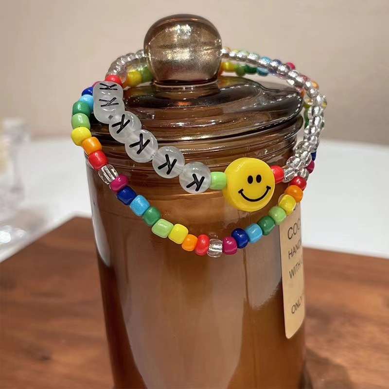 Sweet Smiley Face Artificial Crystal Beaded Womenu0027S Bracelets