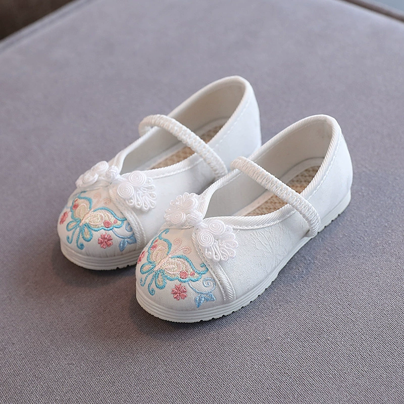 Обувь Hanfu Детская обувь с вышивкой в старинном стиле, старинная костюмная обувь для девочек в китайском стиле, детская старая Пекинская Тканевая обувь, прямые продажи с фабрики