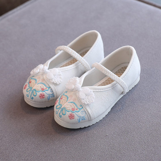 Hanfu shoes Children's ancient style embroidered shoes girls' Chinese style ancient costume shoes baby old Beijing cloth shoes factory direct sales