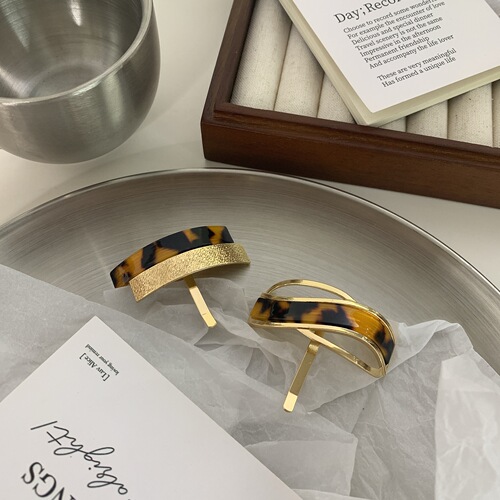 Japanese minimalist design acetate hair tie cool ponytail clip, leopard print headband, alloy hair tie clip, popular hairstyle accessory
