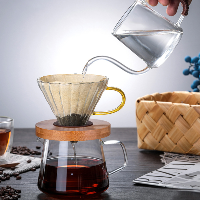 Factory Direct Sales High Borosilicate Glass Coffee Pot Set Cloud Pot Filter Cup Hand Brewing Sharing Pot Can Be Printed with Logo Factory Direct Sales High Borosilicate Glass Coffee Pot Set Cloud Pot Filter Cup Hand Brewing Sharing Pot Can Be Printed with Logo