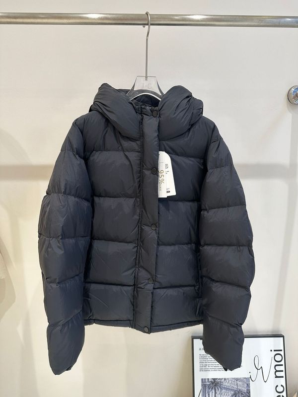平湖95白鸭绒羽绒服女2025新款韩版短款连帽小个子紫色面包服外套|undefined