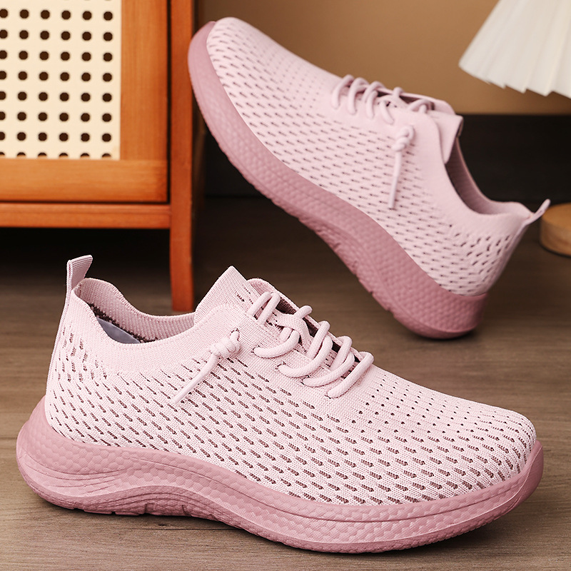 El Jin Seyuan| Zapatos de mujer de poliuretano zapatos casuales pareja zapatos de tejido de sola sola suave zapatos ligeros para mujeres