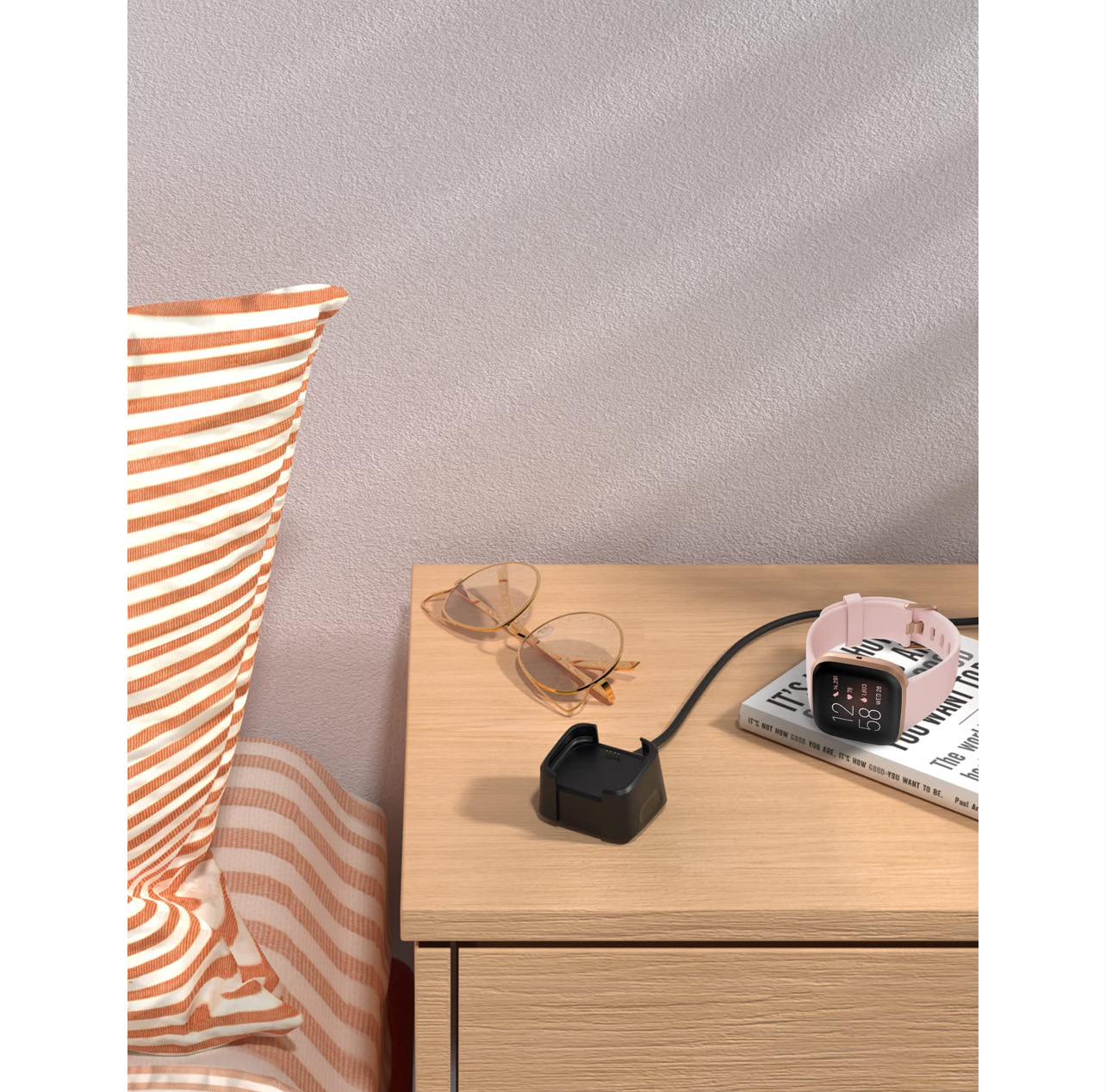 Factory direct sales fitbit versa 2 smartwatch charger, charging base, charging cable, USB undefined