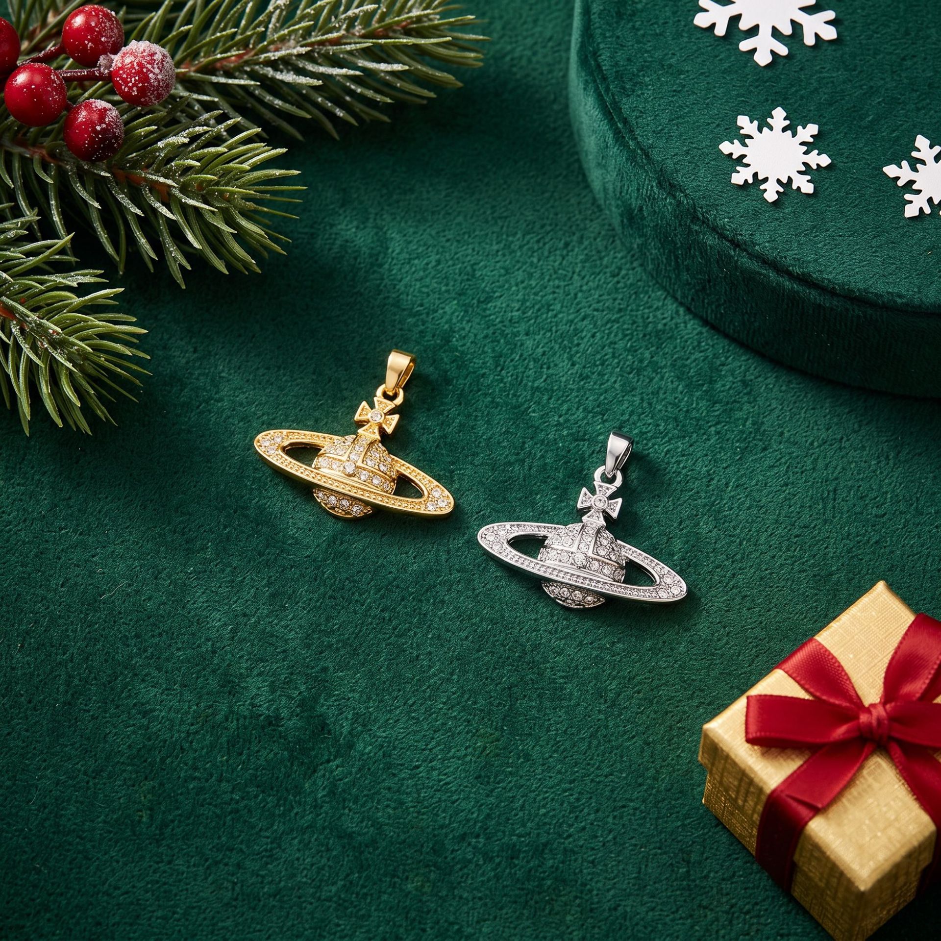 Cross-border best-selling planet-themed pendant necklace for women, featuring a high-end design with real gold plating, a unique style, and copper inlaid with cubic zirconia