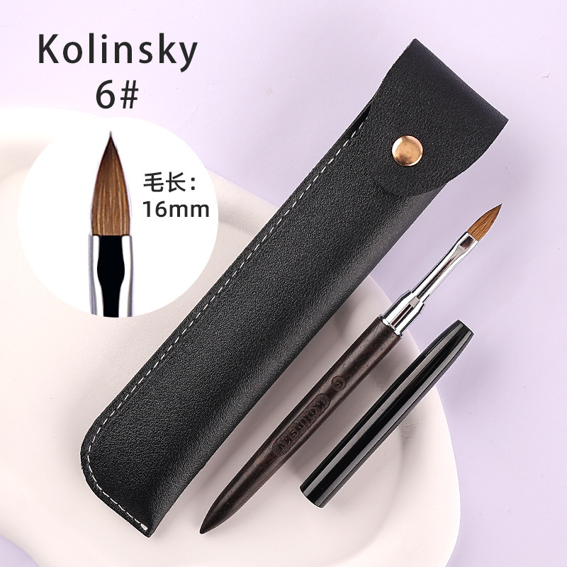 Pincel de Uñas de Pelo de Visón de Calidad Amazon, para Decoración de Uñas, Cristal, Sándalo, Kolinsky, Extensión de Uñas, Tallado de Uñas