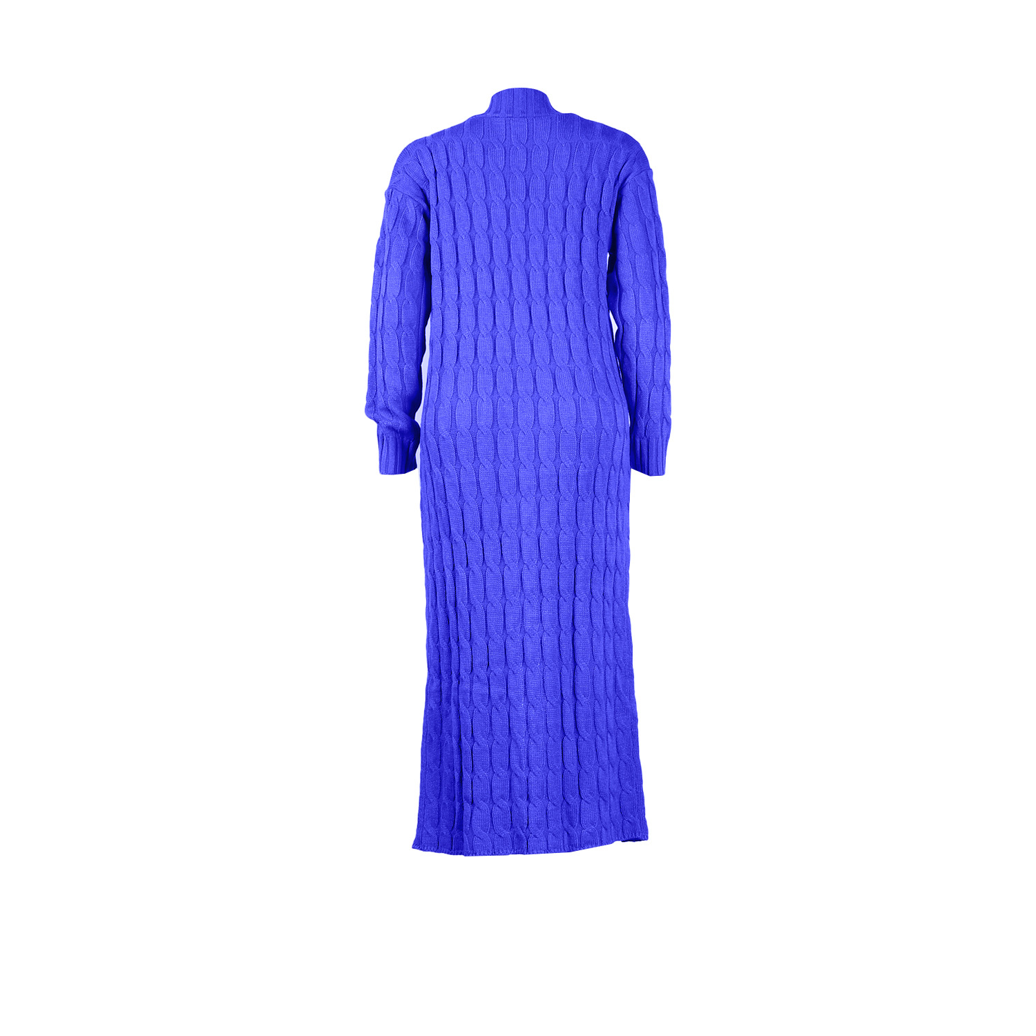 Damen Strickjacke Lang Aus Grobstrick In Unifarben Wintermantel_voghion.com