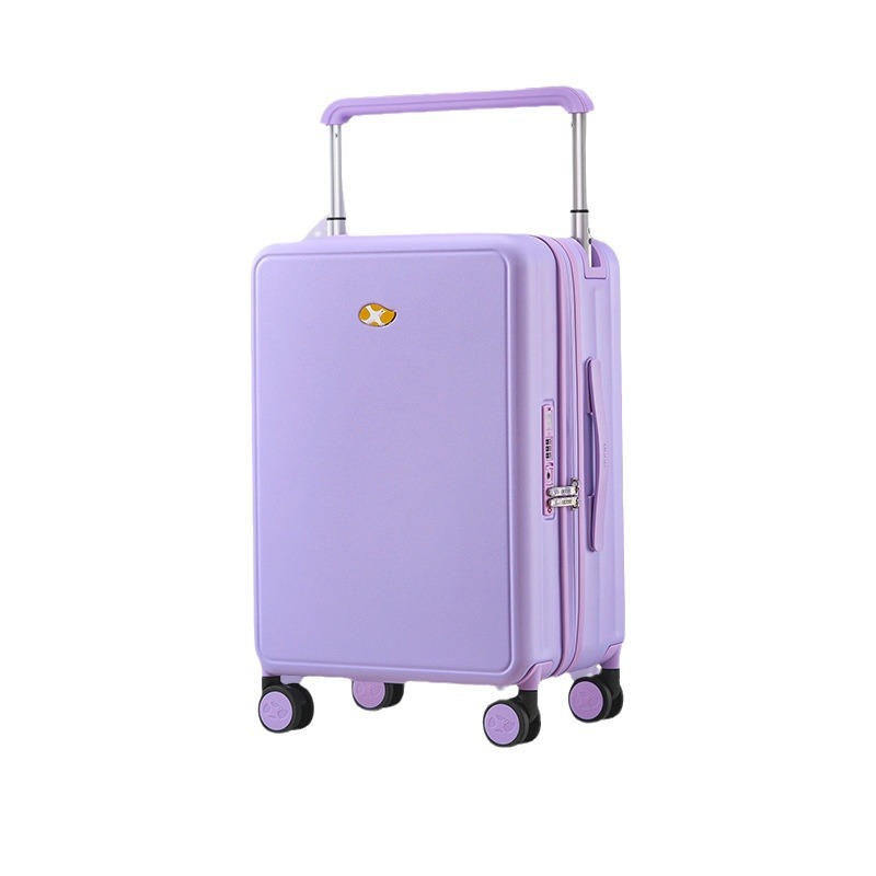 Vali nhựa PC mở nắp trước chống va đập chống xước bánh xe đa hướng giảm chấn — 53L thanh kéo rộng mở phía trước hành lý đóng gói năng lượng khổng lồ SF màu tím miễn phí vận chuyển