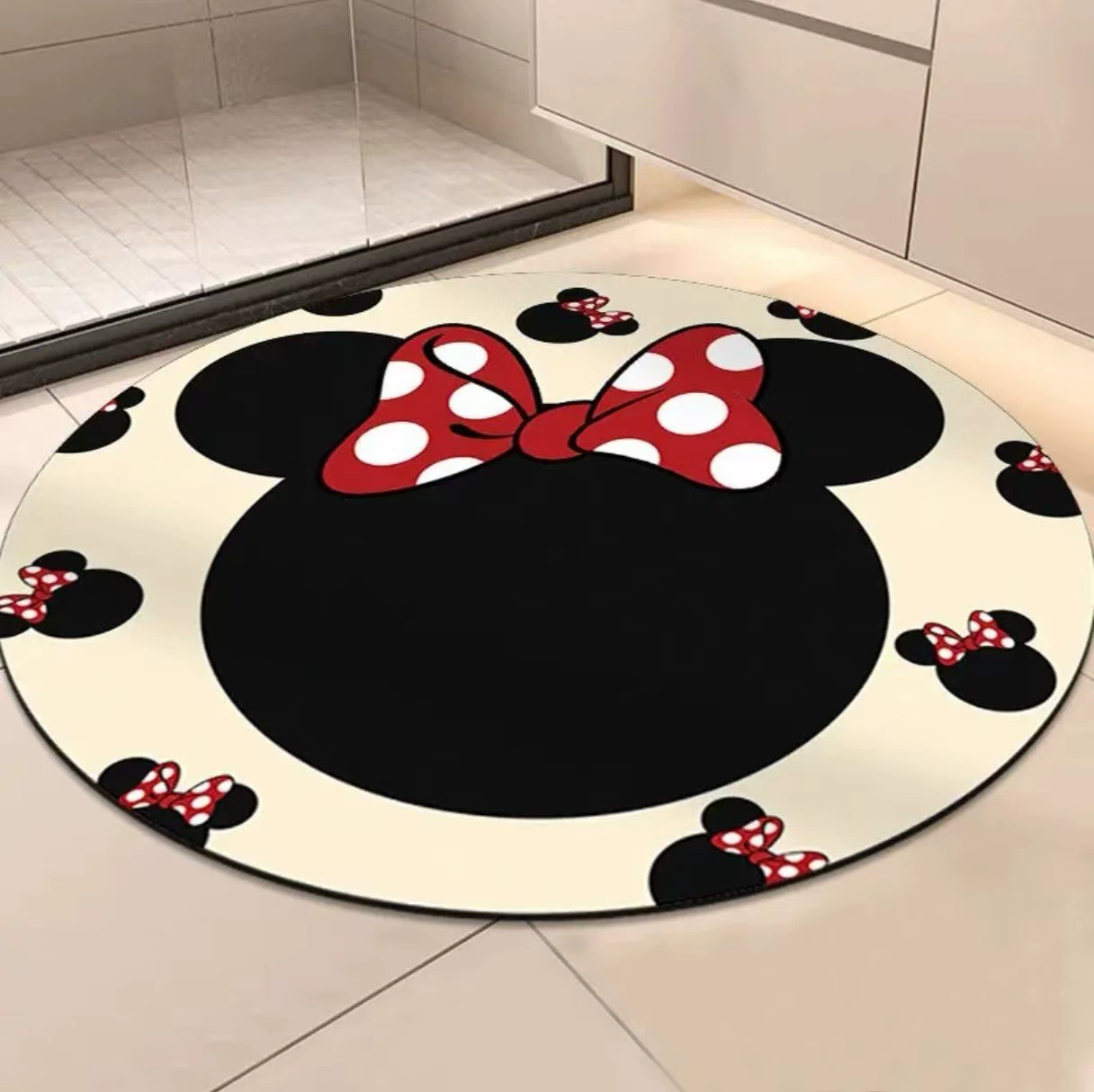 Круглый Микки Минни коврики Домашний коврик для ванной душевой коврик Туалет напольные коврики