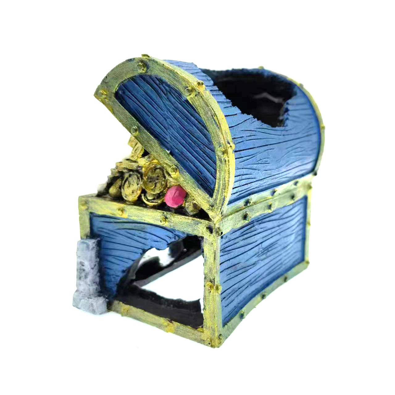 Artesanías decoración tesoro caza Rana personas tesoro caja peces tanque acuario paisaje decoración miniatura paisaje swing resina fregadero fondo