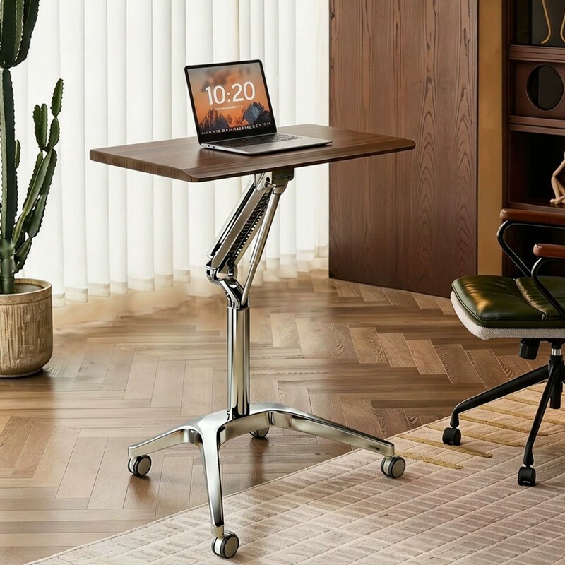 Pneumatic height-adjustable desk, podium, standing workbench, office desk, small table, movable computer desk, small home-use desk