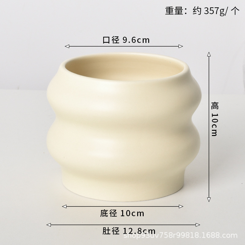 Pot de cerámica crema INS lujo ligero de alto nivel sensación de plantación de orquídeas mariposa simple orquídeas plantación de pot de porcelana blanca Dehua