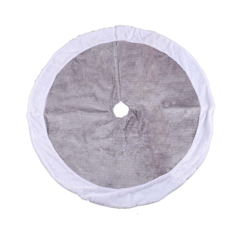 Falda para Árbol de Navidad de Terciopelo con Diseño de Letras Grises de Hong Kong Love, Novedad Transfronteriza, Decoración para Árbol de Navidad para Sala de Estar, Alfombra para Piso, Venta al por Mayor