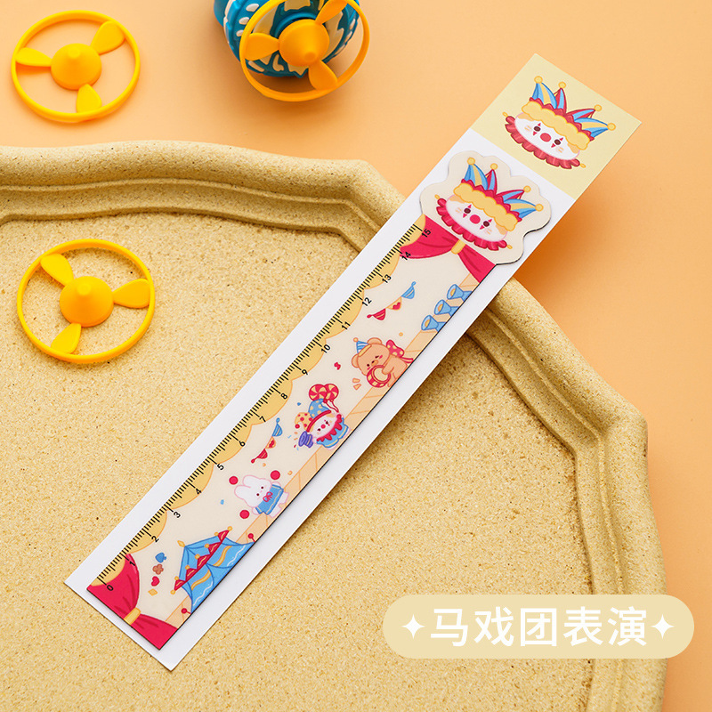 Regla recta regla multifuncional dibujos animados lindos estudiantes de primaria regla suave magnética jardín de infantes para niños regalo de premio