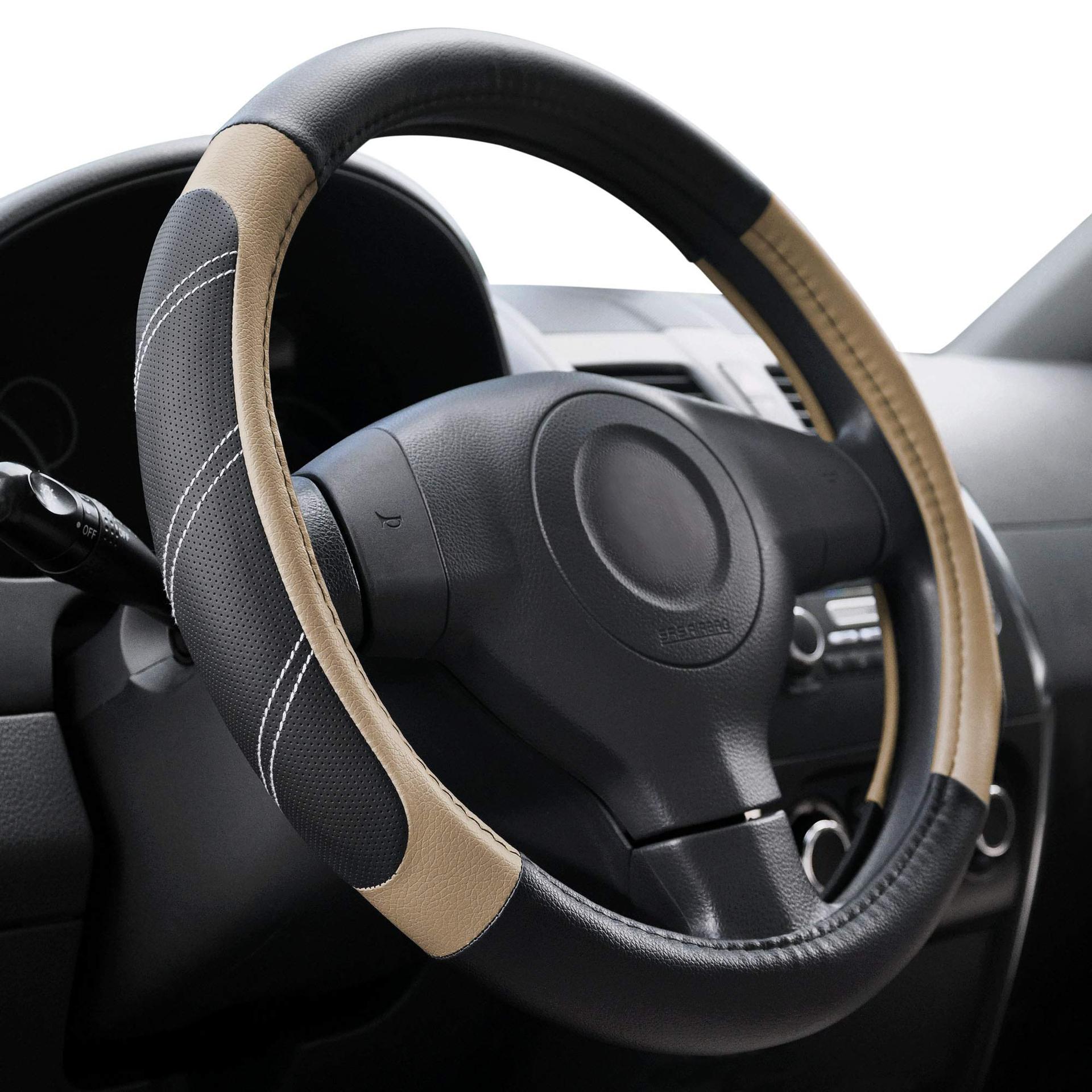 Car steering wheel cover leather elastic handle cover without inner ring Four Seasons universal car accessories car handle cover